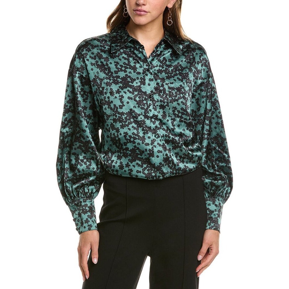 Crosby By Mollie Burch Mignonne Top Satin Floral XS Maximalist